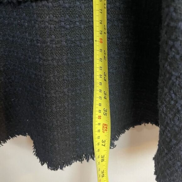 Rebecca Taylor Navy/Black Tiered Tweed Knit Fit & Flare Cap Sleeve Dress 4 - Picture 13 of 13